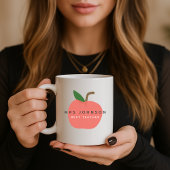 最高の先生 |アップルかわいいおもしろいモダン名スカンジ コーヒーマグカップ