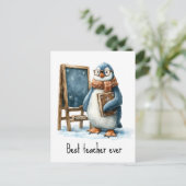 最高の先生 エバー ウィンターペンギンデザイン ポストカード (スタンド正面)