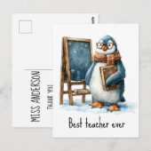 最高の先生 エバー ウィンターペンギンデザイン ポストカード (正面/裏面)