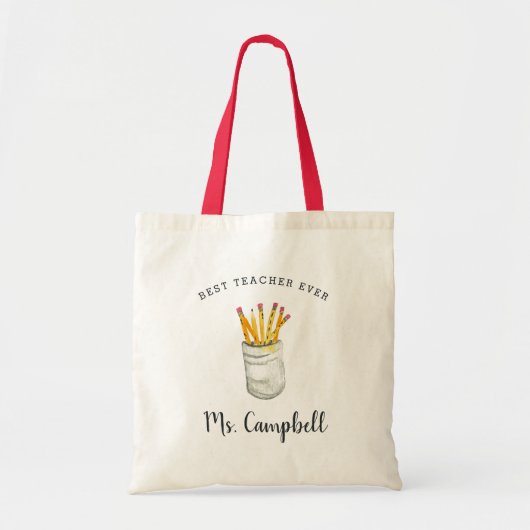 最高の先生 |パーソナライズされた | トートバッグ (正面)
