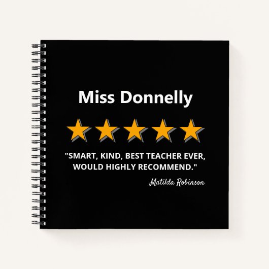 最高の先生 |年度末ギフトノート ノートブック (正面)