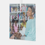 最高の先生 |引用文と写真ギフト ガラスオーナメント (正面左)