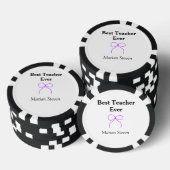 最高の先生 紫のリボンの名前 感謝のギフト ポーカーチップ (積み重ね)