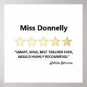 最高の先生 5つ星レビュー 箔ポスター (正面)