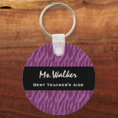 最高の先生AIDE Purple and Black Zebra Gift キーホルダー (正面)