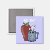 最高の先生Apple Coffee Cup冷蔵庫用マグネット マグネット (正面/裏面)