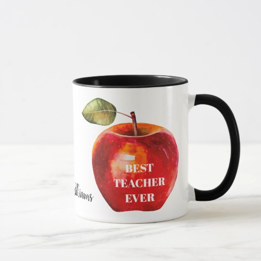 最高の先生EVER先生名Red Apple マグカップ (右)