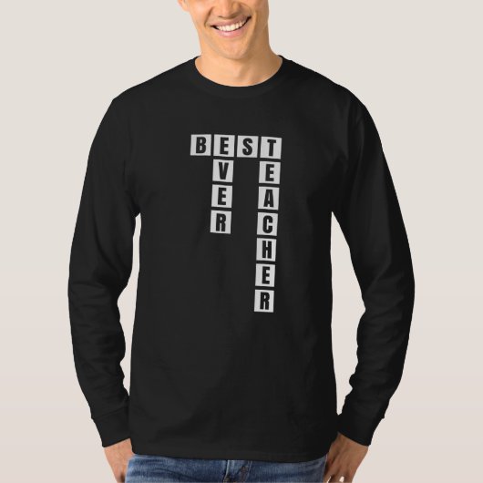 最高の先生Ever Crosswordパズル Tシャツ (正面)