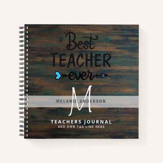 最高の先生EVER Monogram Journal Thank You ノートブック (正面)