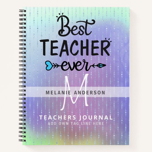 最高の先生EVER Monogram Journal Thank You ノートブック (正面)