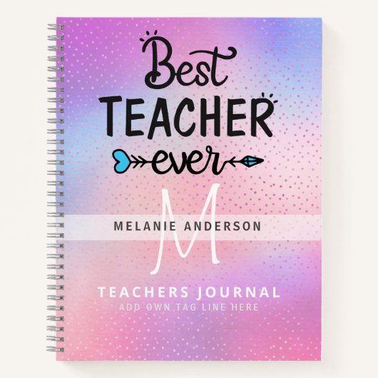 最高の先生EVER Monogram Journal Thank You ノートブック (正面)