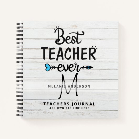 最高の先生EVER Monogram Journal Thank You ノートブック (正面)