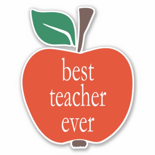 最高の先生Ever Red Green Apple Lowercase シール (正面)