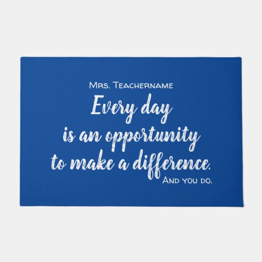 最高の先生Ever Thank You Classroom Welcome Mat ドアマット (正面)