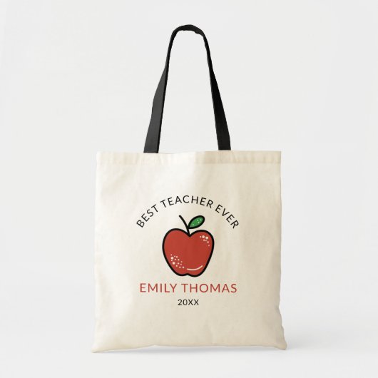 最高の先生Red Appleありがパーソナライズされたとう トートバッグ (正面)