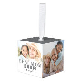 最高の写真パーソナライズされた キューブオーナメント (正面アングル)