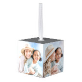 最高の写真パーソナライズされた キューブオーナメント (裏面アングル)