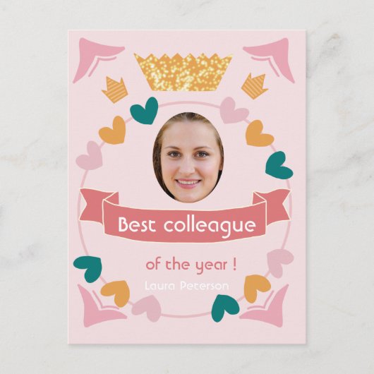 最高の写真年の同僚最高の員 ポストカード (正面)