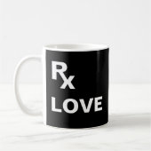 最高の処方箋 – 「RX LOVE」 – ライフプラン コーヒーマグカップ (左)
