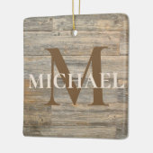 最高の動揺してパパ素朴な軽い木目 セラミックオーナメント (左)