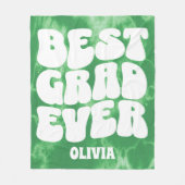 最高の卒業エバーグリーン絞り染め フリースブランケット (正面)