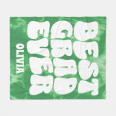 最高の卒業エバーグリーン絞り染め フリースブランケット (正面(横))