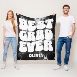 最高の卒業エバーブラック絞り染め フリースブランケット