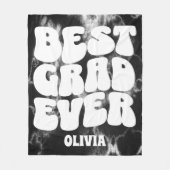 最高の卒業エバーブラック絞り染め フリースブランケット (正面)