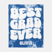 最高の卒業エバーブルー絞り染め フリースブランケット (正面)