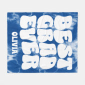 最高の卒業エバーブルー絞り染め フリースブランケット (正面(横))