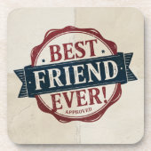 最高の友が認め文字デザインた コースター (正面)