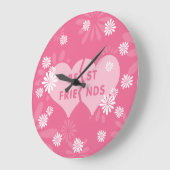 最高の友だちリンクハート ラージ壁時計 (傾斜)