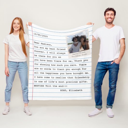 最高の友だち写真パーソナライズされたレター フリースブランケット (インサイチュ)