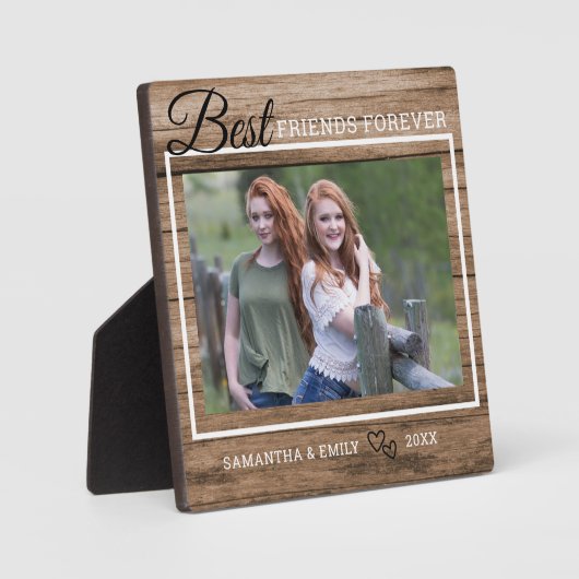 最高の友のカスタム写真素朴木材 フォトプラーク (正面)