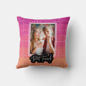 最高の友の写真カラフル グラデーション クッション (裏面)