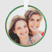 最高の友の写真グリーン金ゴールド オーナメント (正面)
