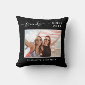 最高の友の写真白黒名（年） クッション (正面)