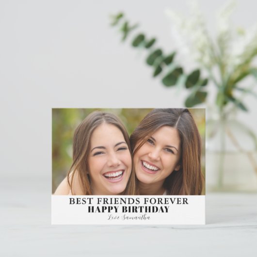 最高の友の写真誕生日 ポストカード (スタンド正面)