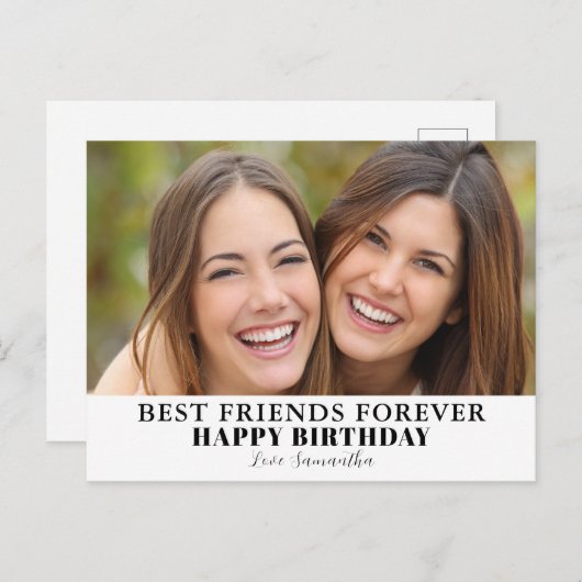 最高の友の写真誕生日 ポストカード (正面/裏面)