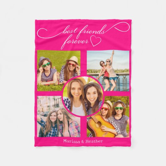 最高の友の写真 フリースブランケット (正面)