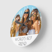 最高の友の写真 ラウンド壁時計 (傾斜)