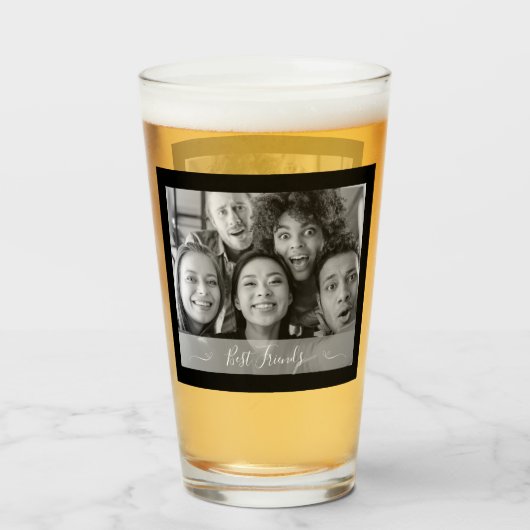最高の友の写真（白黒） タンブラーグラス (ドリンク正面)