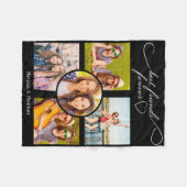 最高の友の写真(黒) フリースブランケット (正面(横))