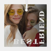 最高の友の大型フォトブラックガラスオーナメント ガラスオーナメント (裏面)