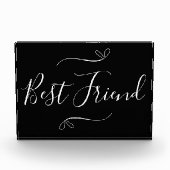 最高の友の白黒ミニマルモダン フォトブロック (正面)