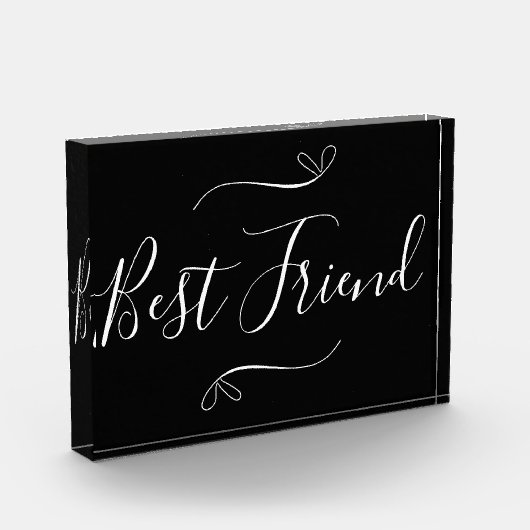 最高の友の白黒ミニマルモダン フォトブロック (左)