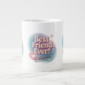 最高の友の許可文字デザイン ジャンボコーヒーマグカップ (正面)