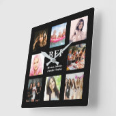 最高の友の黒写真コラージュbff スクエア壁時計 (傾斜)