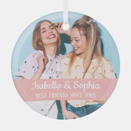 最高の友より永遠モダンBFFフォトトレンディーグラス ガラスオーナメント