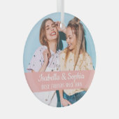 最高の友より永遠モダンBFFフォトトレンディーグラス ガラスオーナメント (正面右)